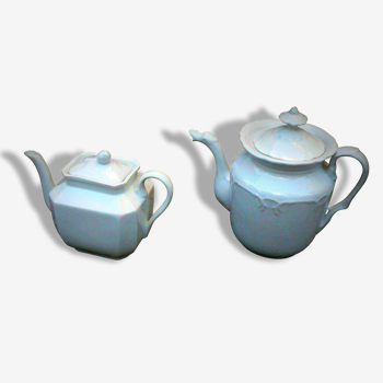 Teapot and coffee pot vintage white porcelain