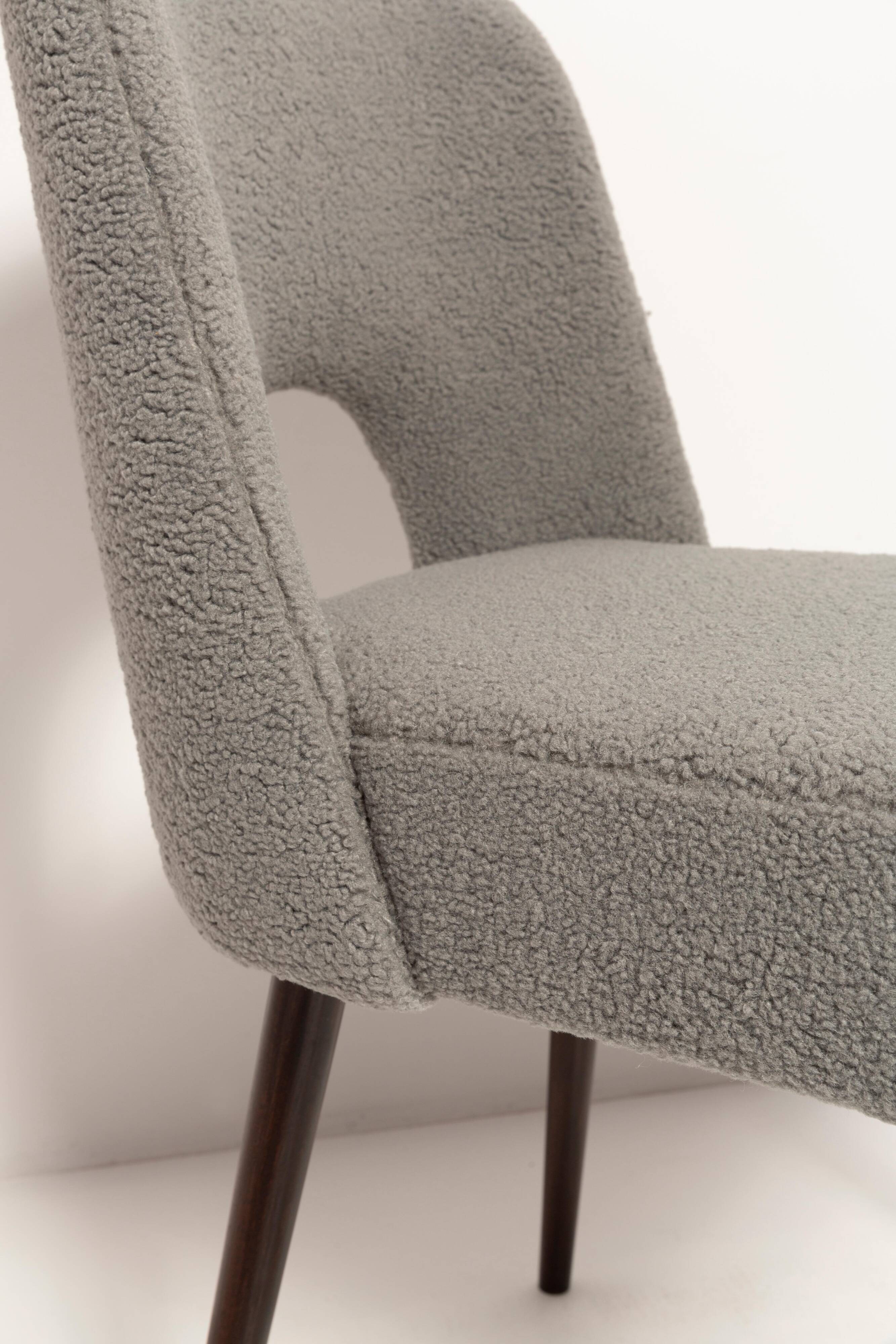 'Shell' Chair in Grey Boucle, Europe, 1960s