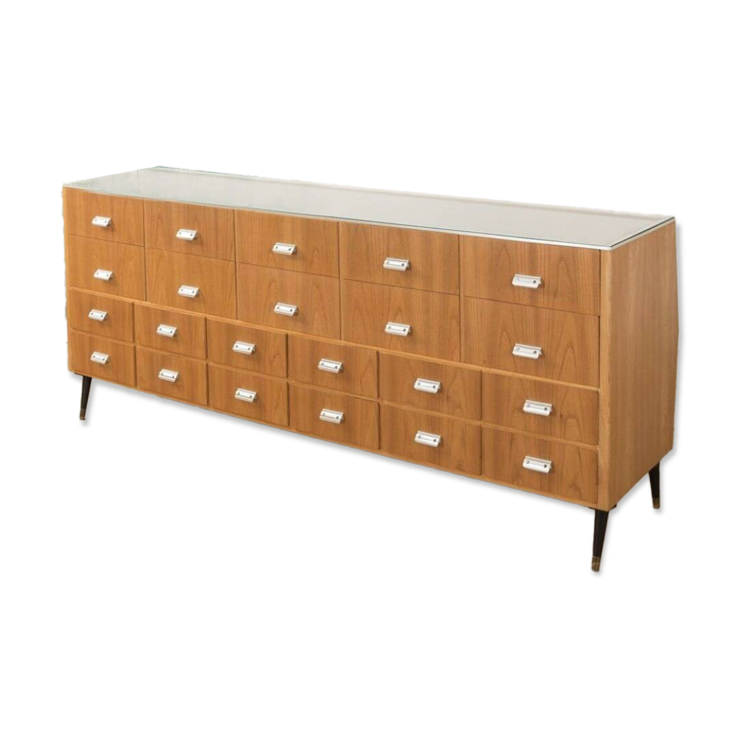 Vintage commercial counter in beech veneer 1950s