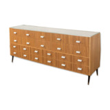 Vintage commercial counter in beech veneer 1950s