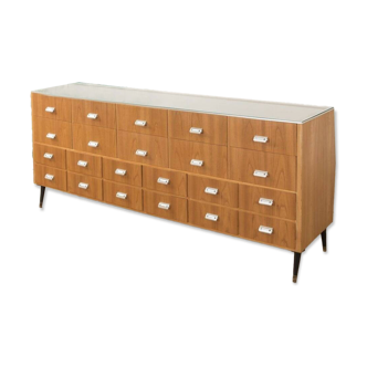 Vintage commercial counter in beech veneer 1950s