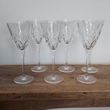 6 crystal wine glasses