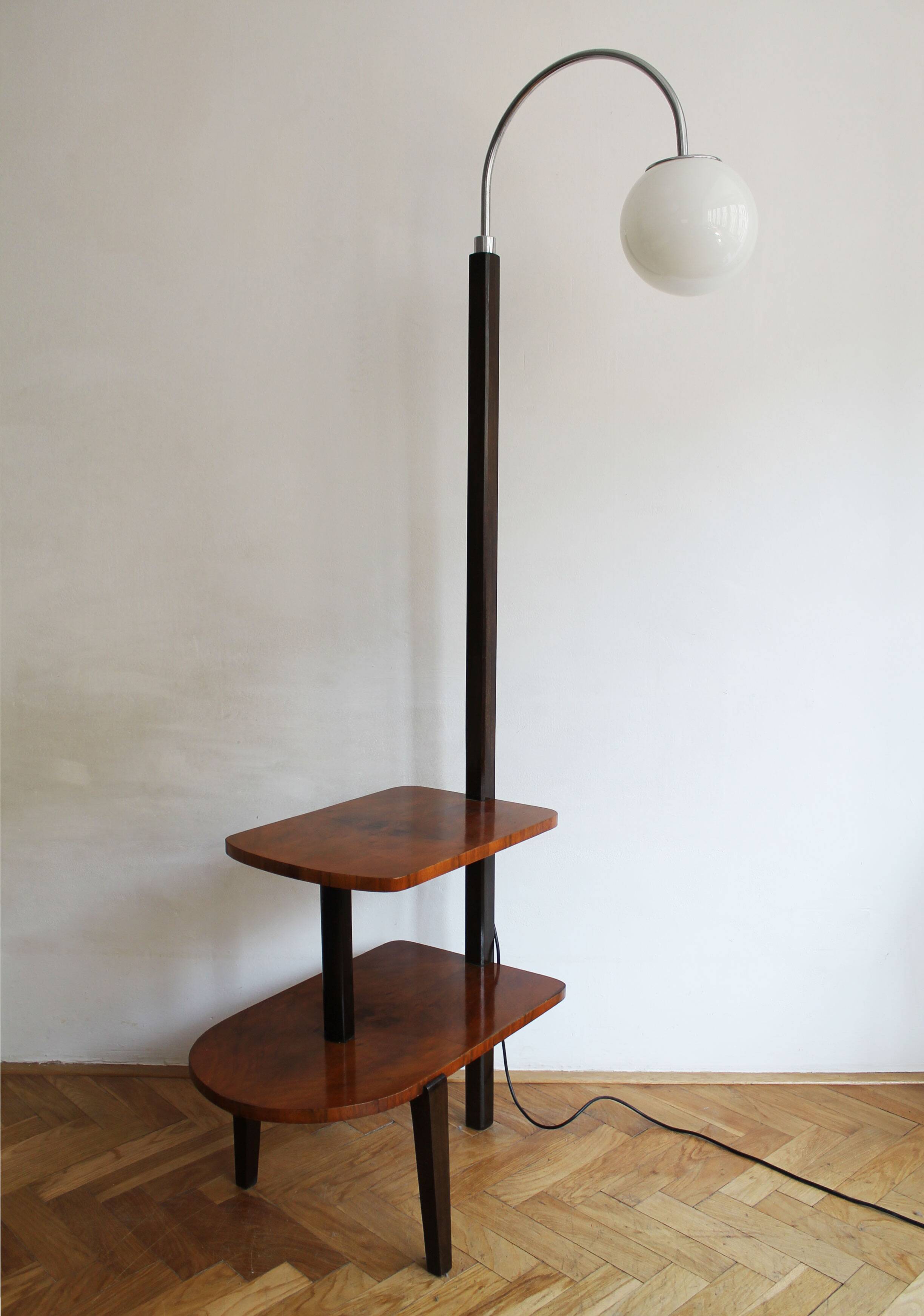 1950s Modernist Floor Lamp with Shelves
