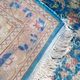 Kerman runner carpet in antique silk, hand-knotted from the 1940s.