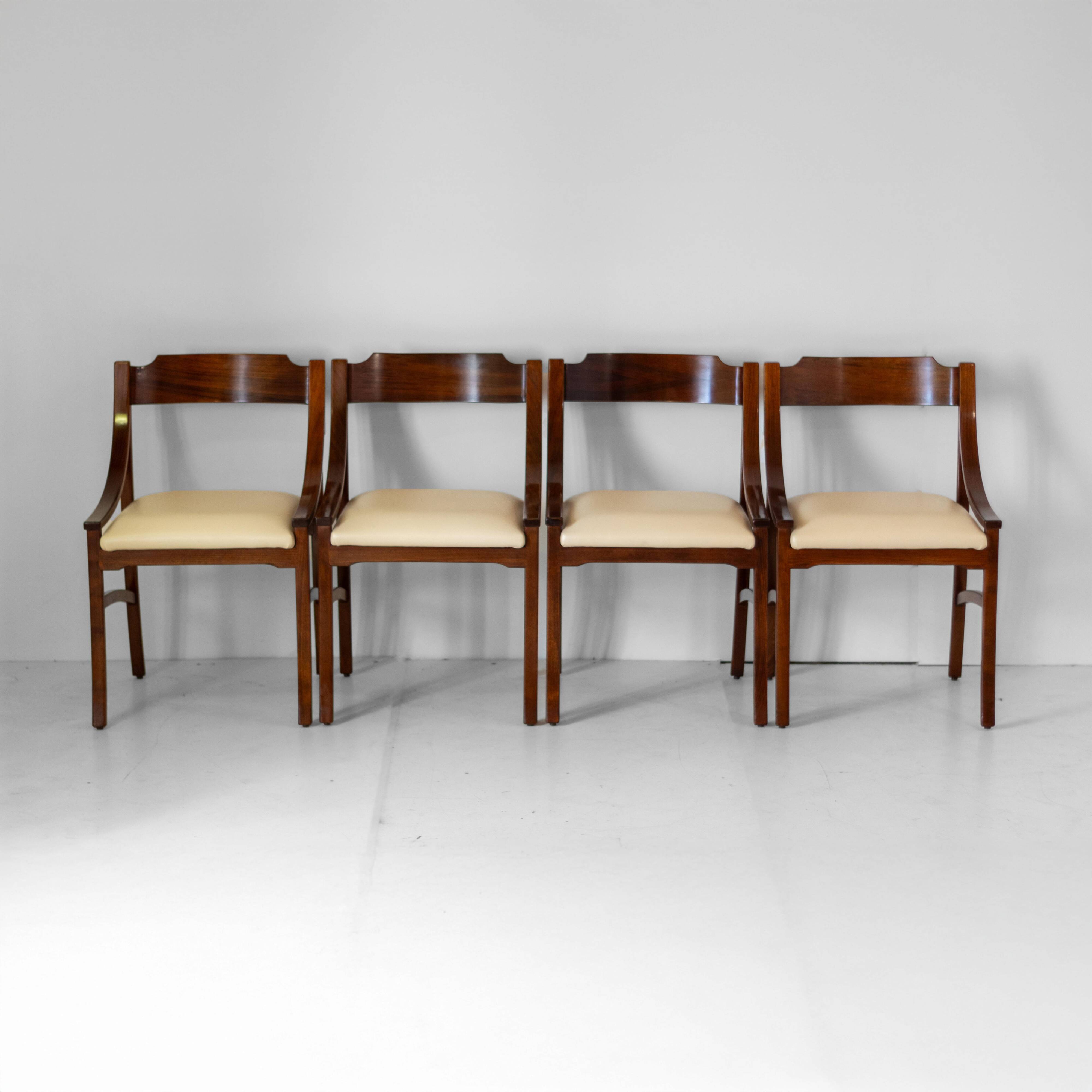Mid-Century Modern Cavatorta Wood Dining Chairs, Italy 1960s