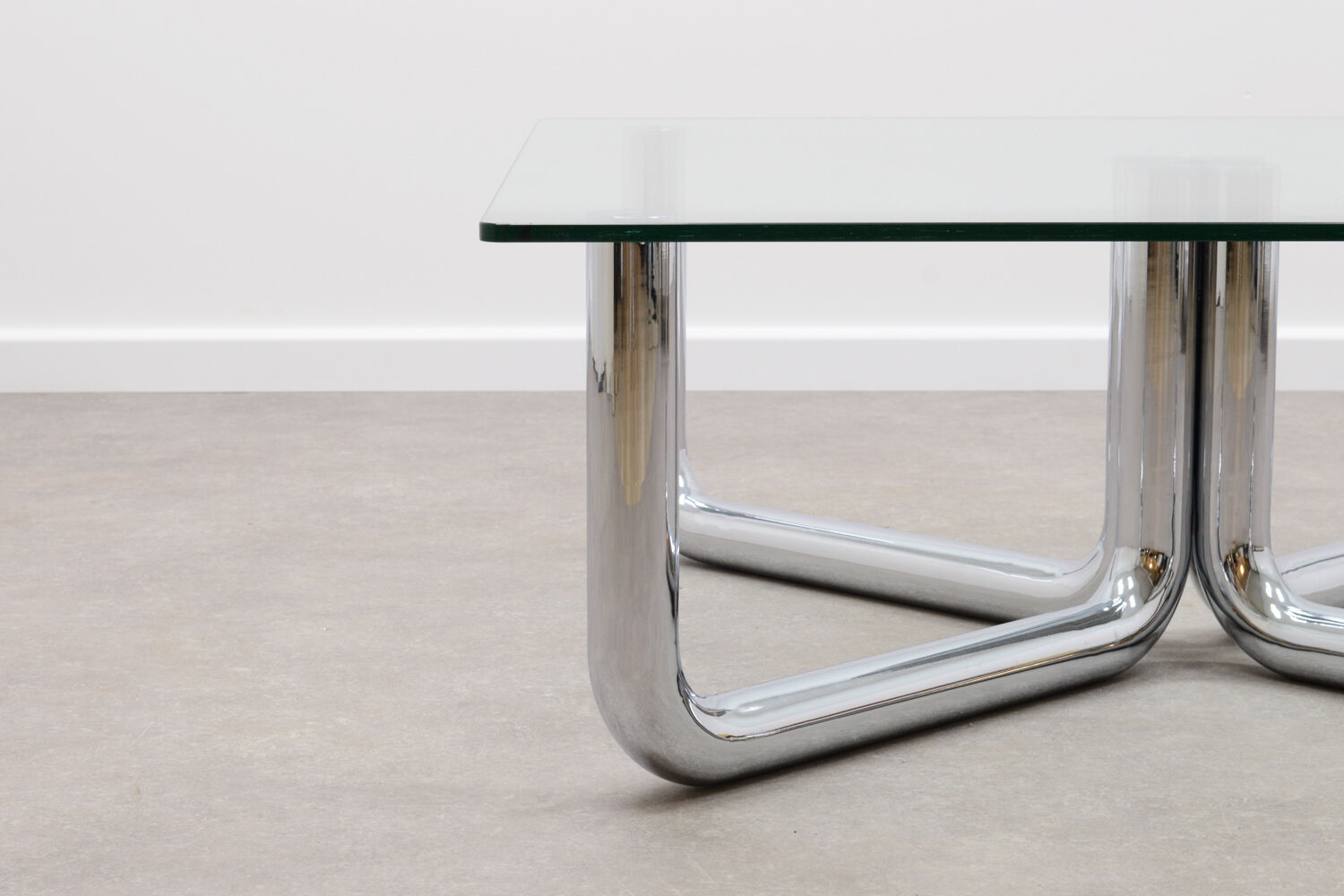 70s design chrome tubular coffee table