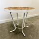 Vintage round French garden table with French "Tomettes" tiled top, 1960s