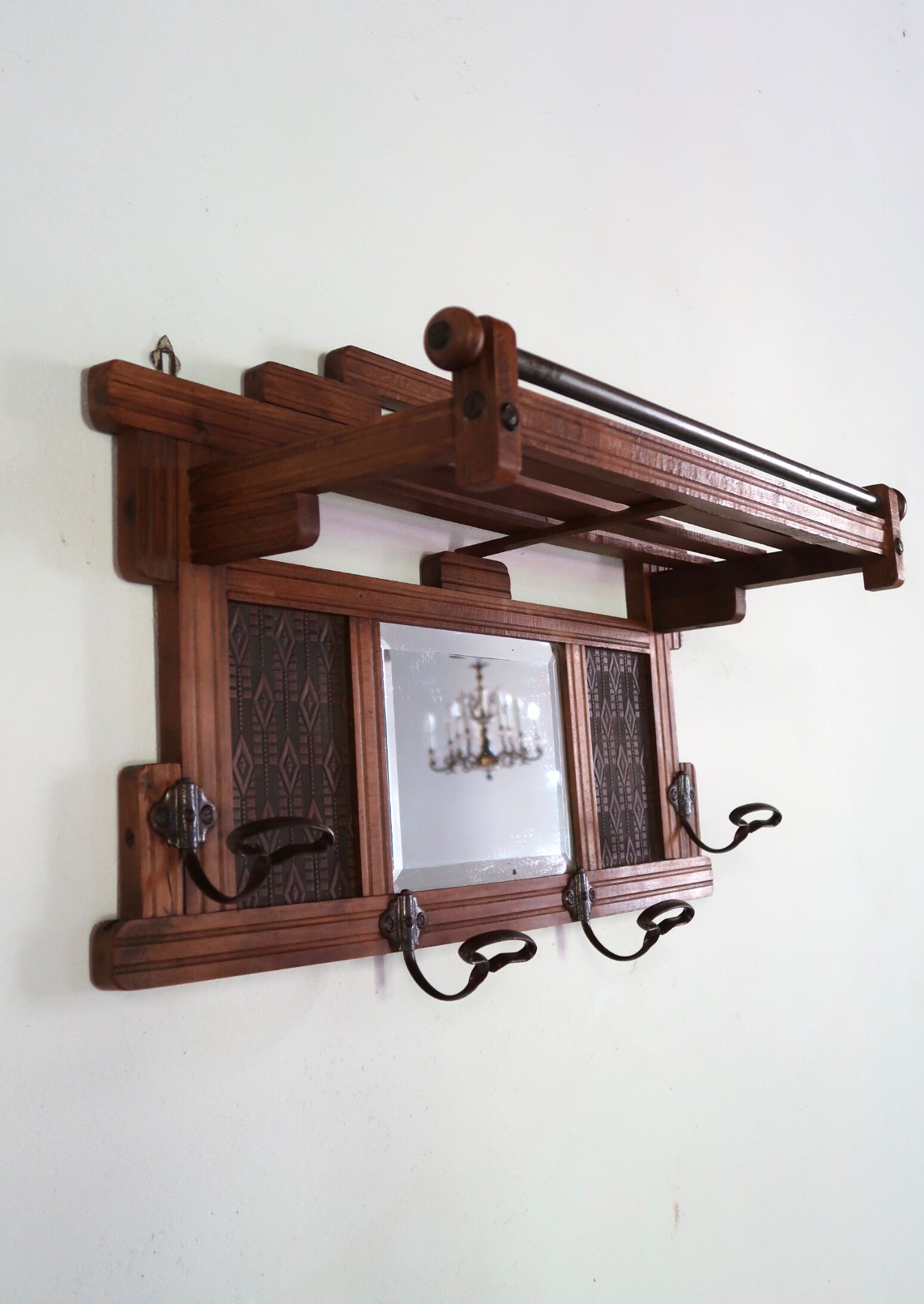 Art Deco wall coat rack