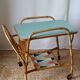 Vintage bamboo and rattan serving cart