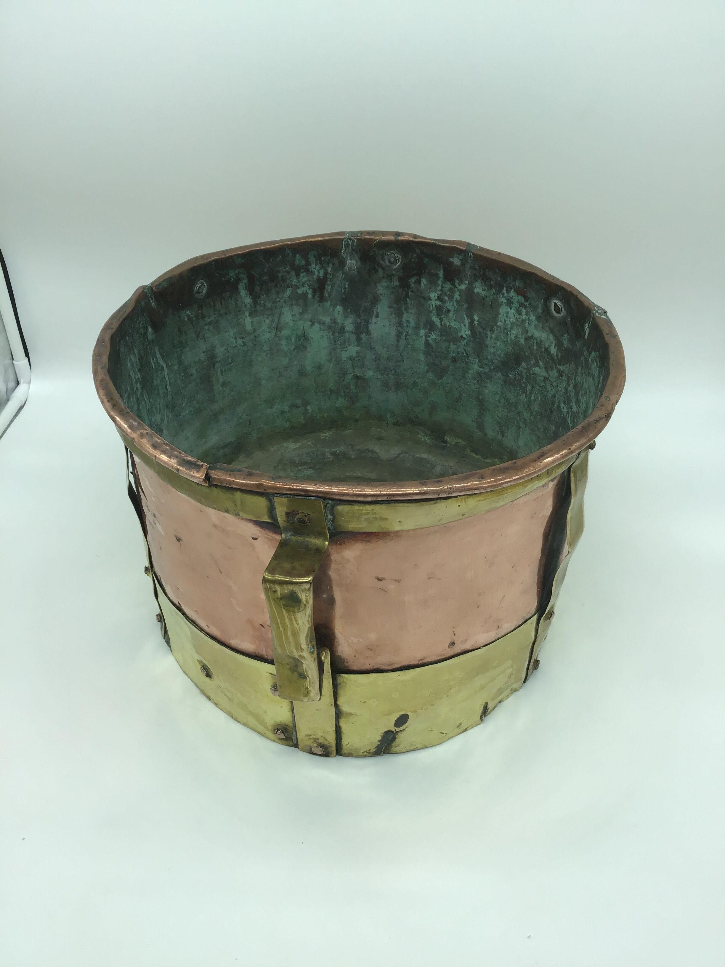 Old copper and brass pot cover 20th century