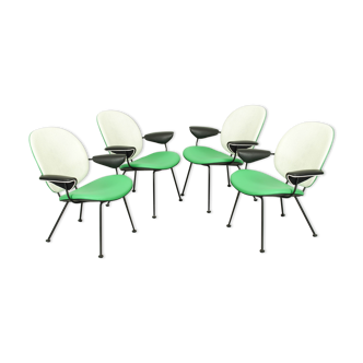 Lot de 4 chaises Kembo par W.H. Gispen