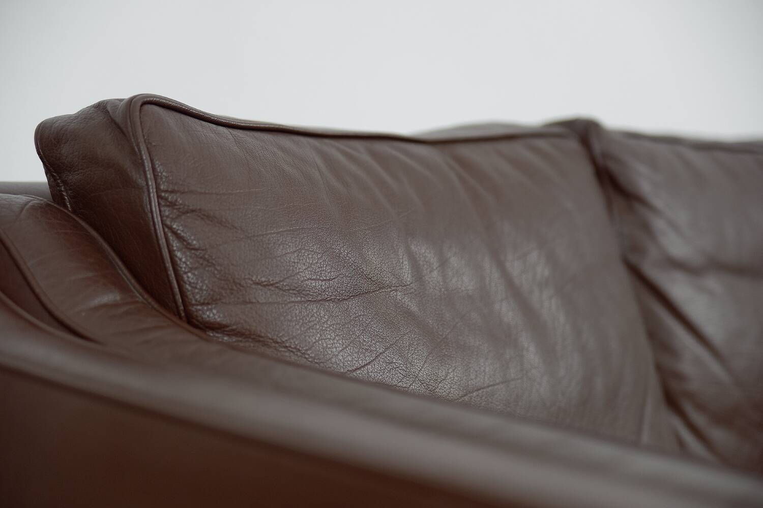 Vintage Mid-Century Scandinavian Modern Brown Leather Sofa, 1970s