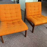Pair of teak armchairs