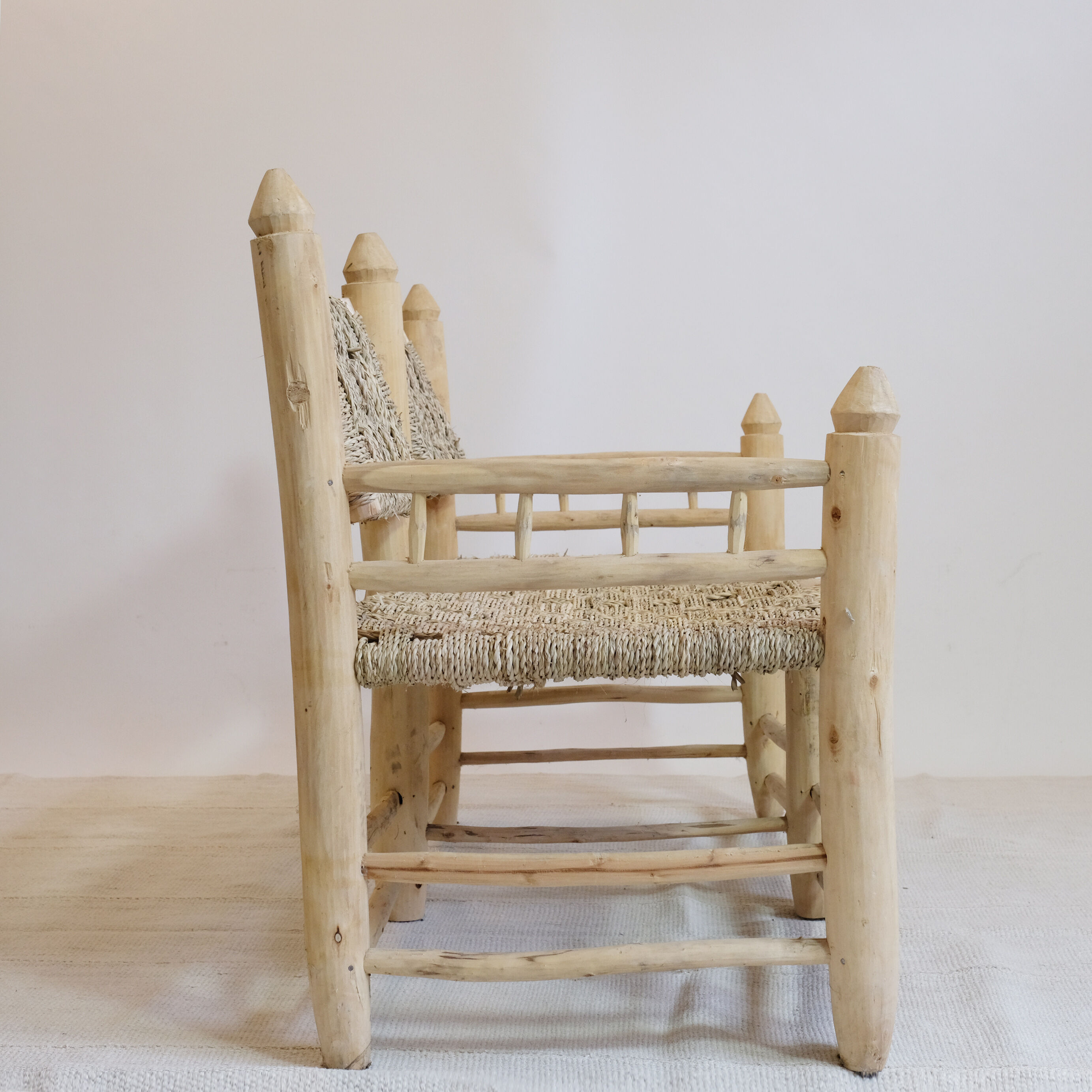 Banquette marocain en bois et corde
