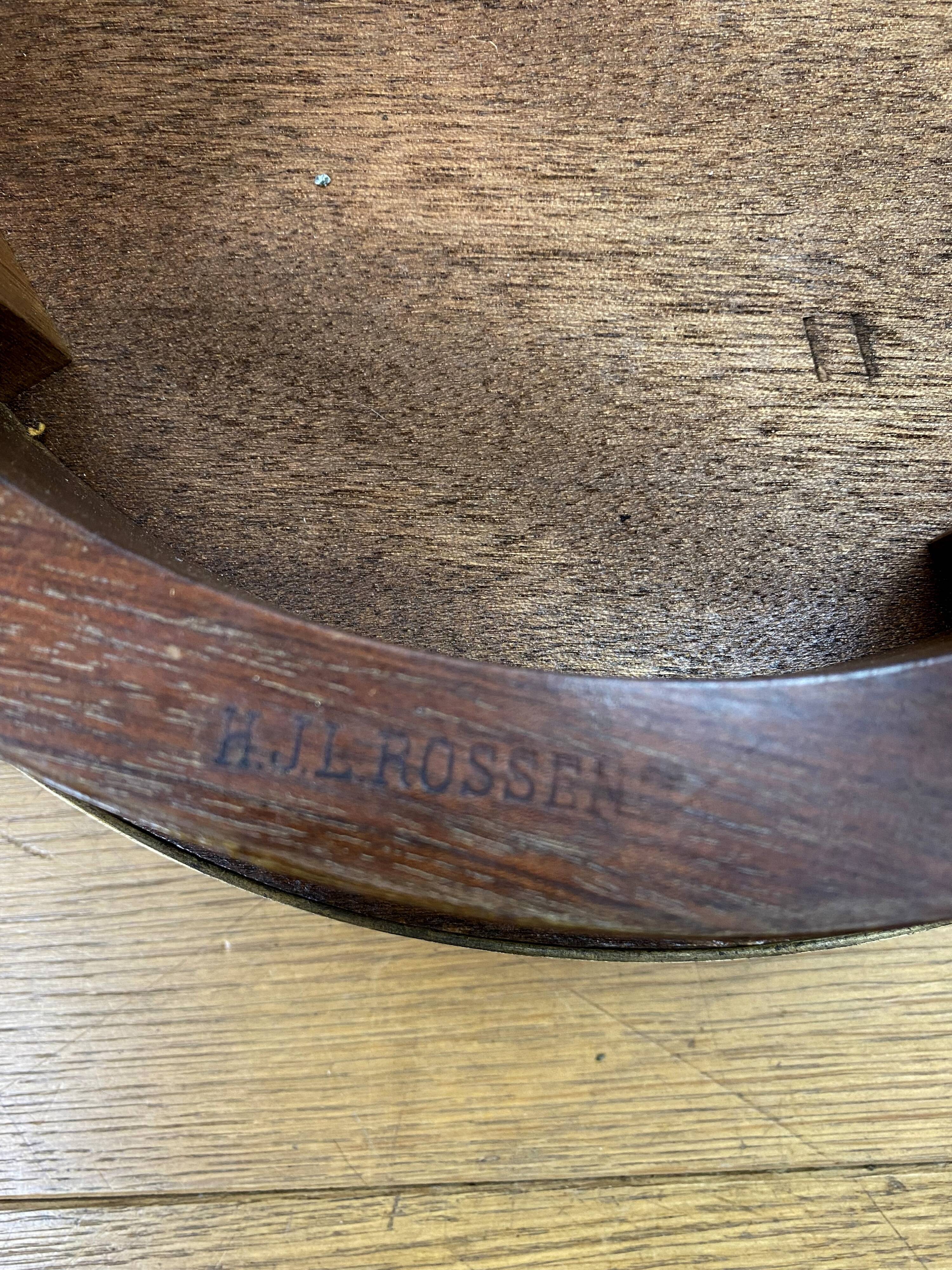 Pair of old pedestals stamped " h.j.l.rossenu " in mahogany over marble