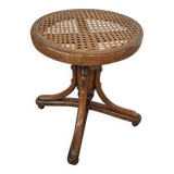 Sgabello da Pianoforte in Faggio Curvato e Paglia di Vienna