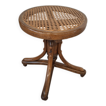 Sgabello de piano en hêtre courbé et paille de Vienne