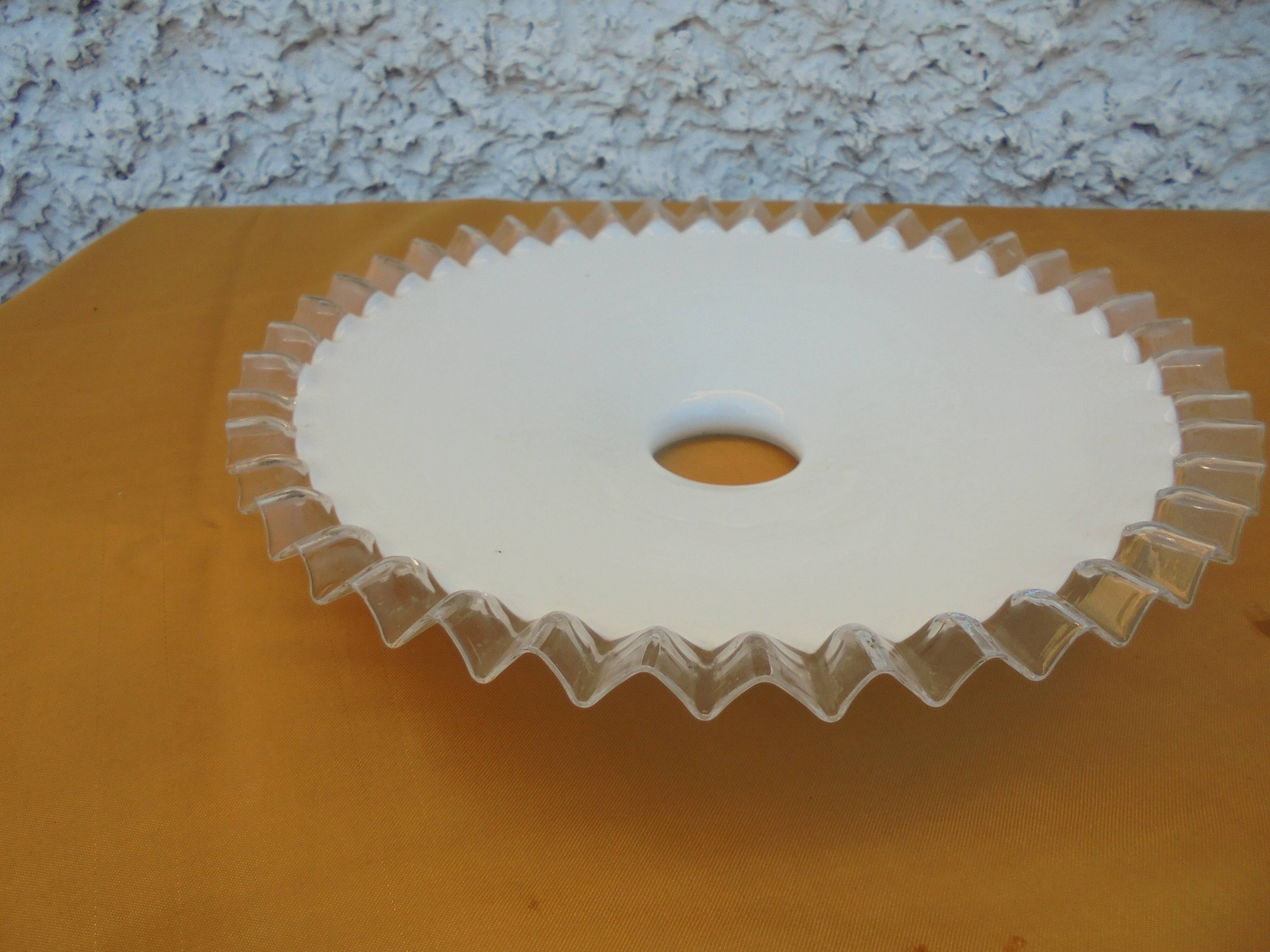Scalloped opaline lampshade