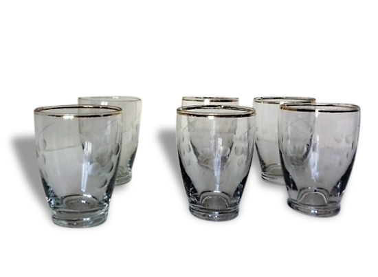 Series of six small glasses 50's