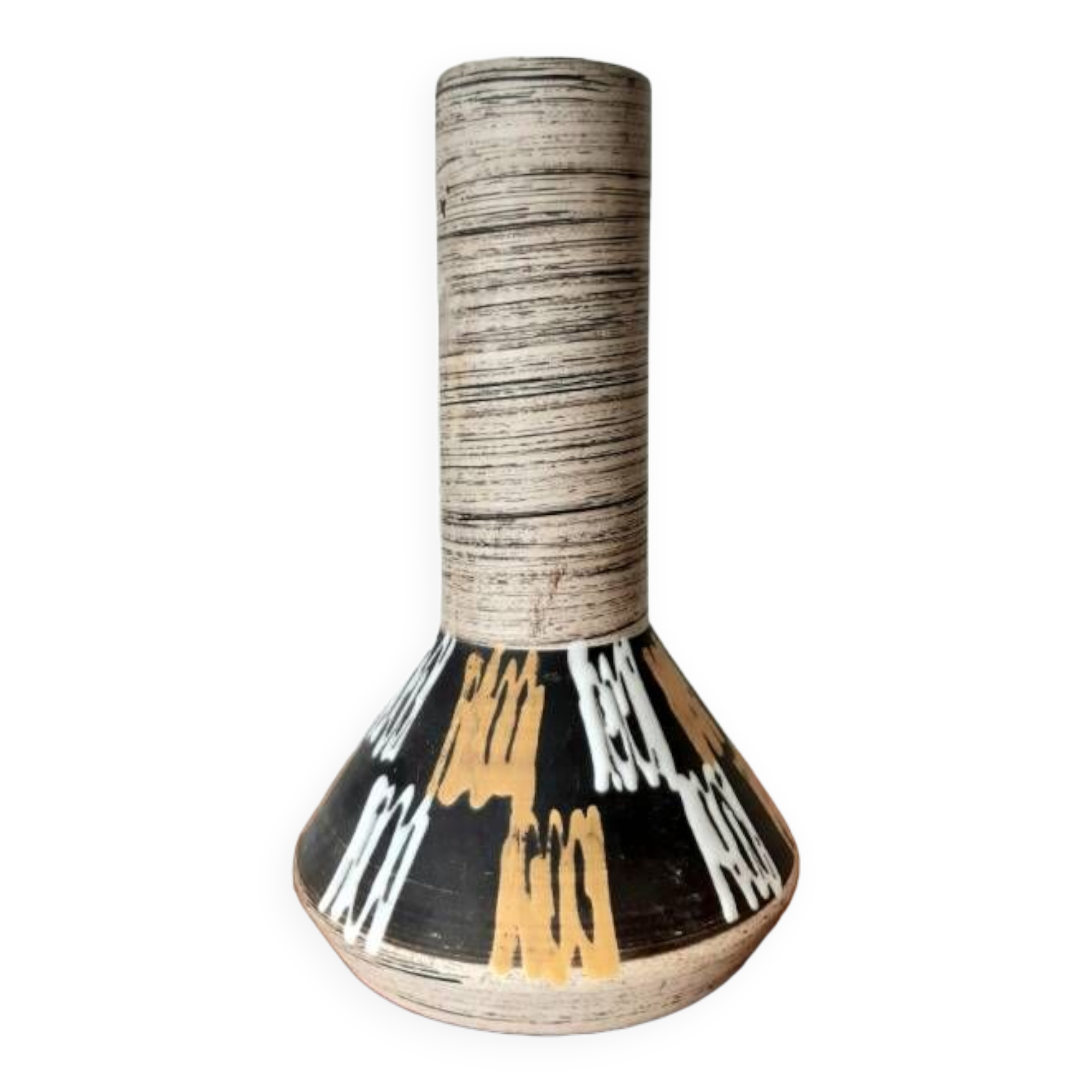 West Germany graphic ceramic vase, circa 1970