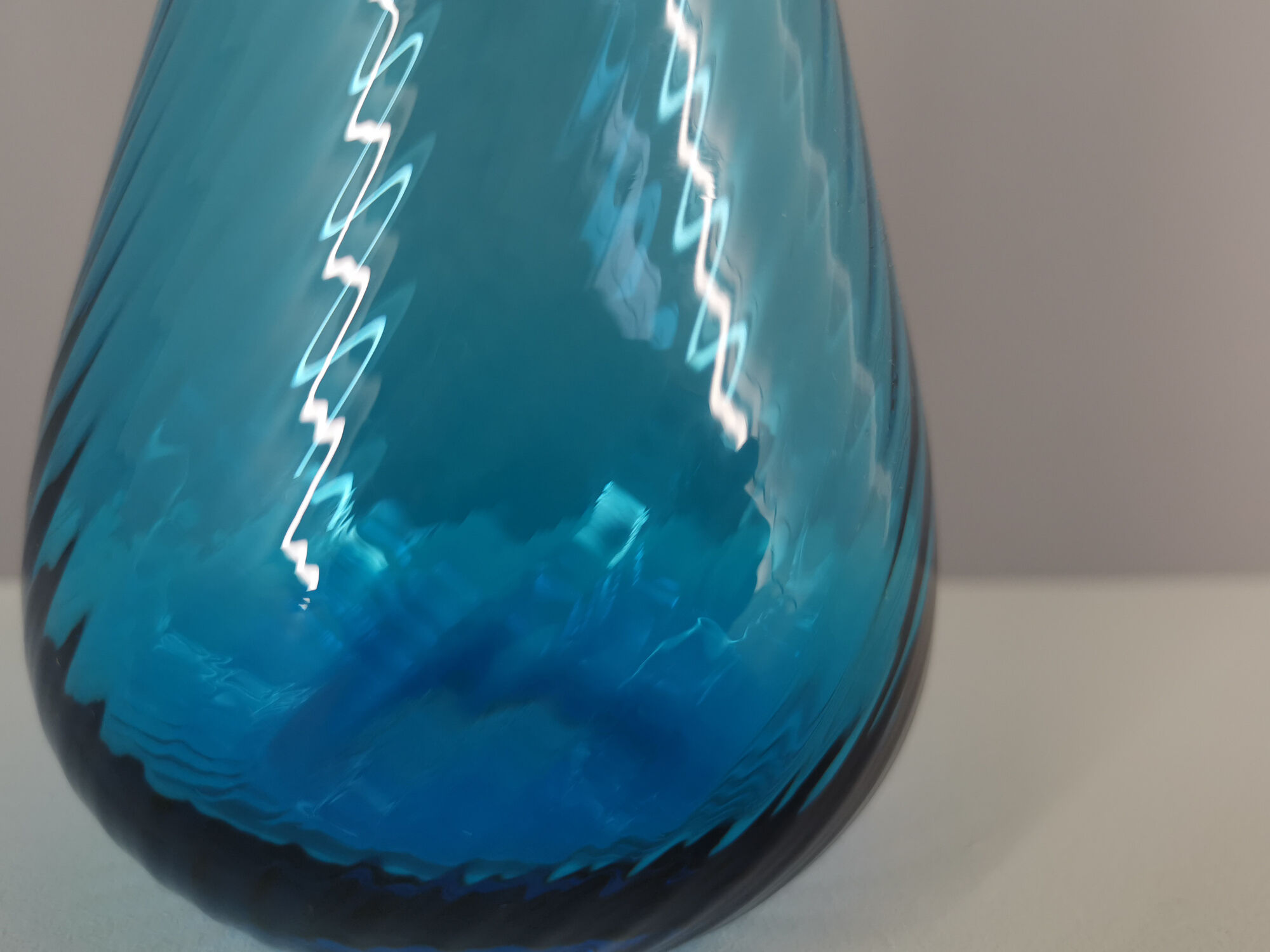 Blue blown glass vase from Venini