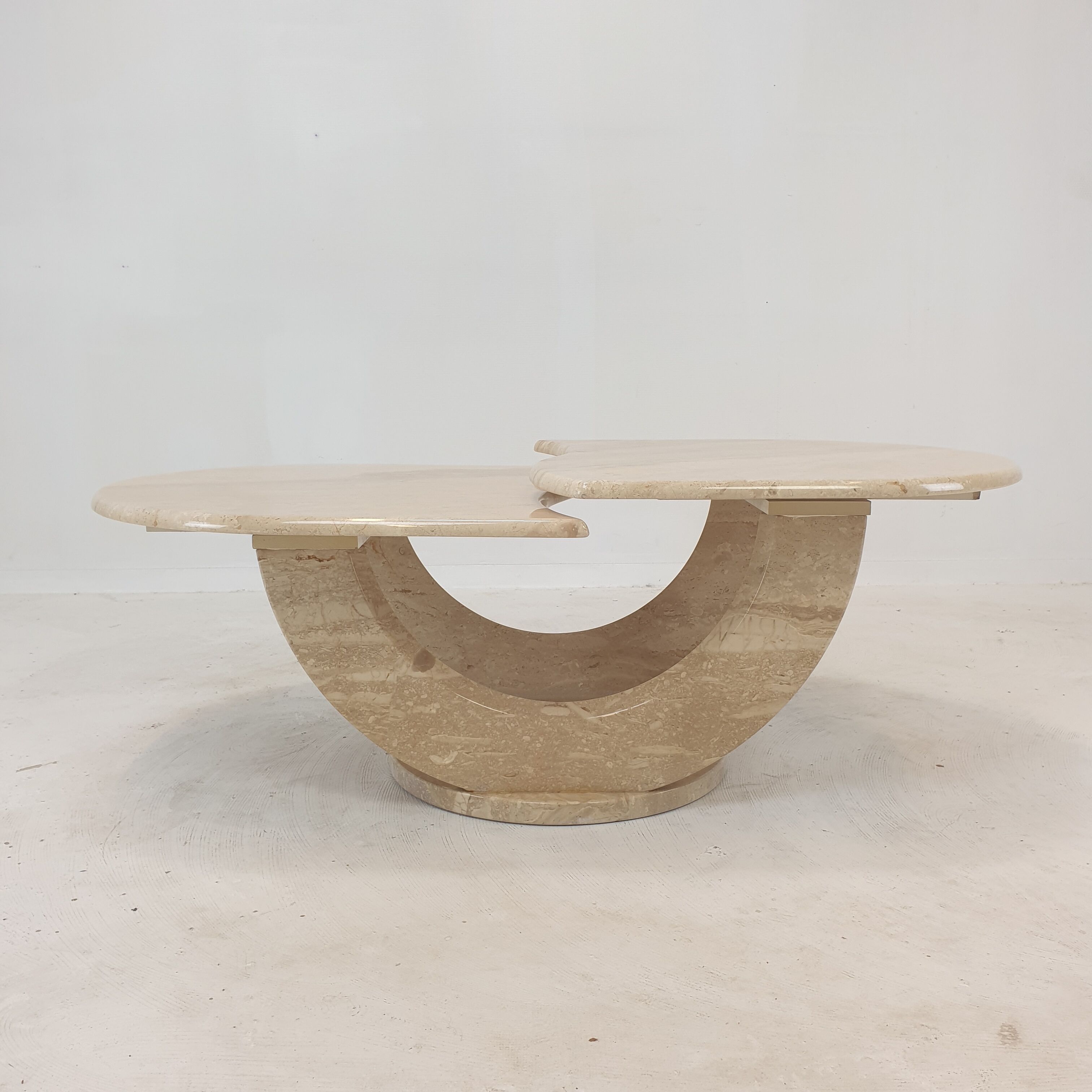 Italian travertine coffee table, 1980s
