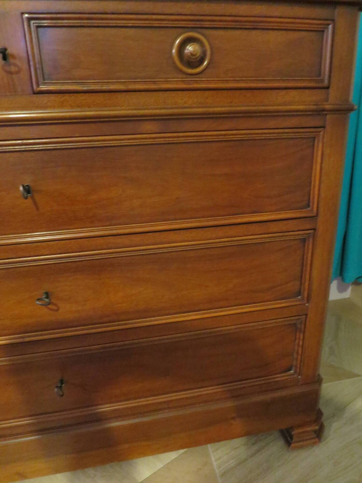 Rare - Pretty Louis Philippe chest of drawers – Mahogany – 5 drawers – 4 locks – Barn furniture