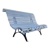 Antique garden bench with cast iron legs
