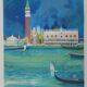 Paul Collomb : Le lagon de Venise, lithographie originale signée