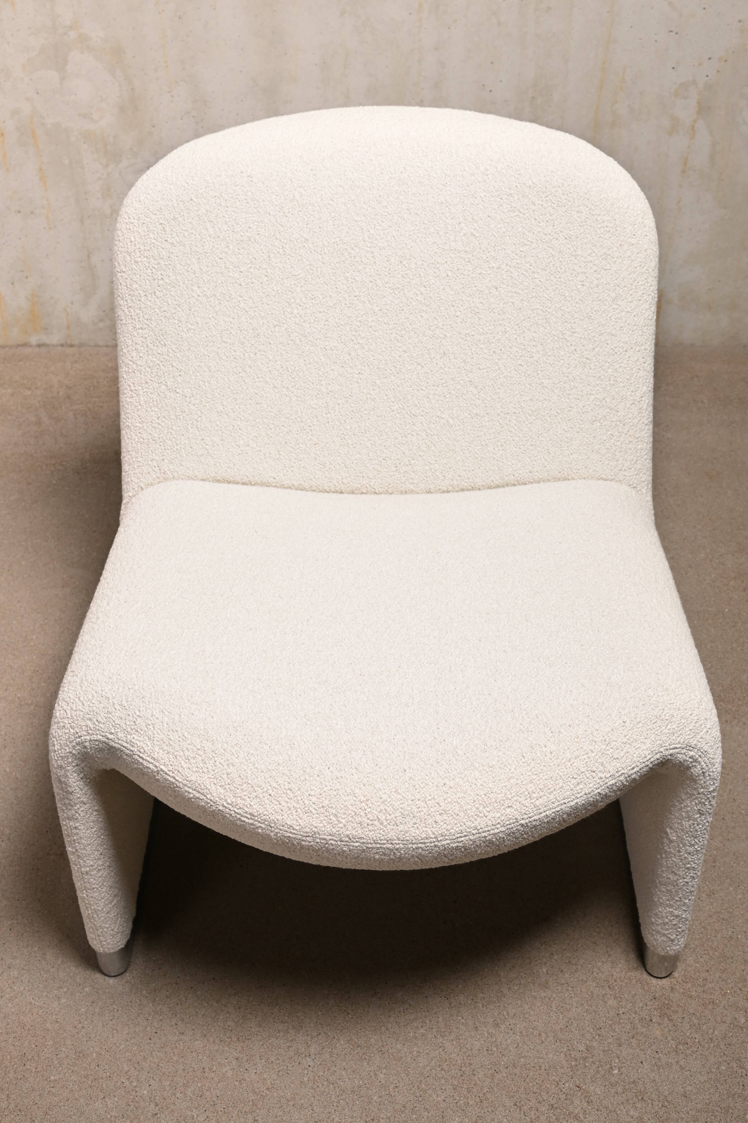 Giancarlo Piretti Alky Lounge Chair in Bouclé wool for Anonima Castelli