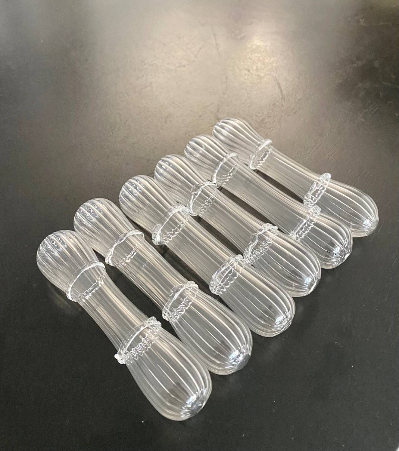 6 Venetian knife holders in blown glass