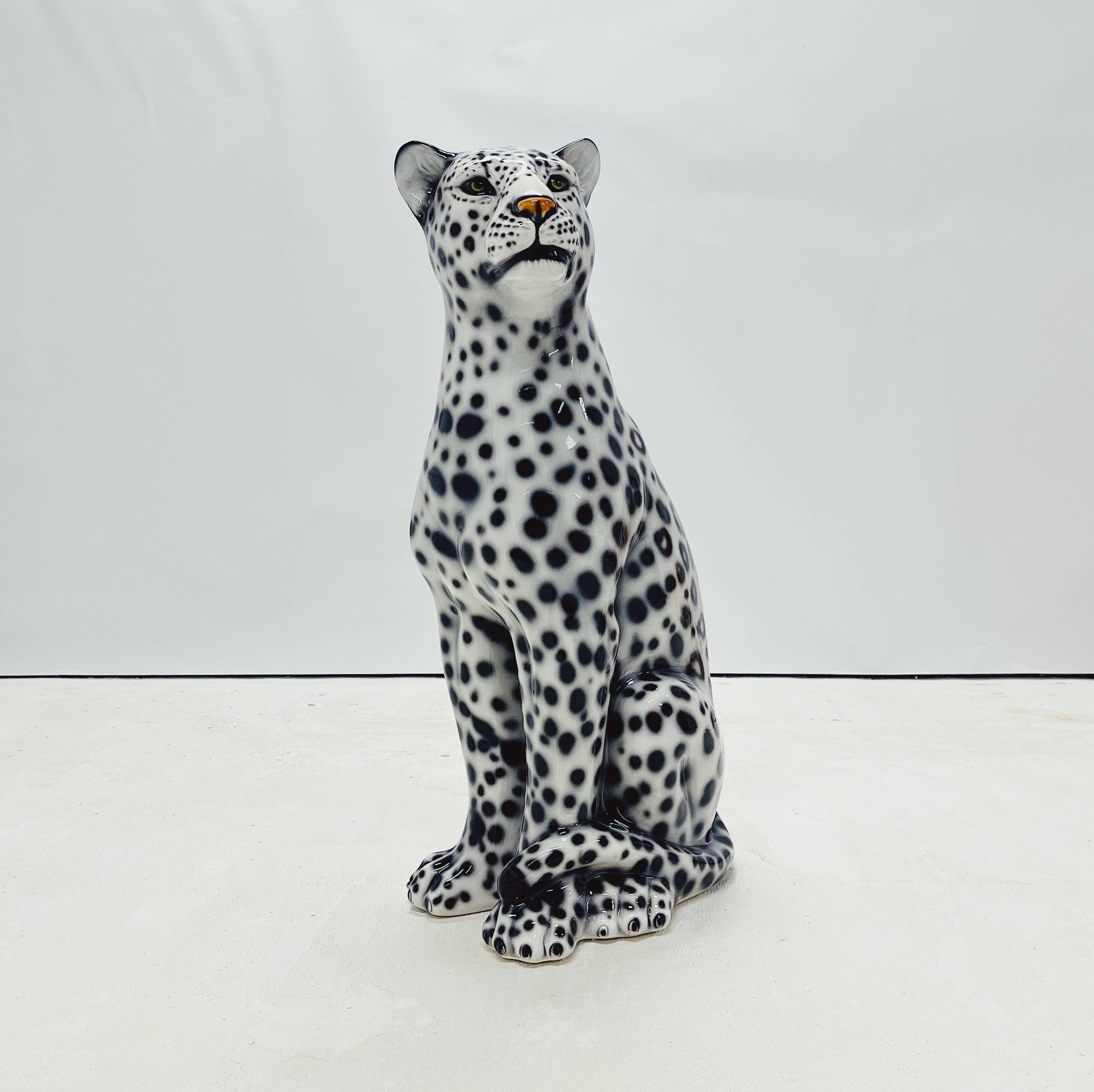 Snow Leopard Ceramic Statue