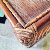 Etagère ancienne - bibliothèque rotin bois patinée