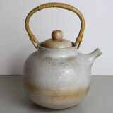 Round teapot with rattan handle Grès du Marais