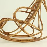 Fauteuil à bascule en bambou des années 1960's, Espagne.