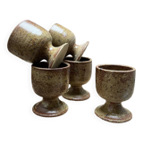 Suite of 5 brutalist vintage stoneware cups
