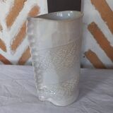Lace glazed earthenware vase