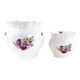 Pair of decorative ceramic vases with hand-painted roses, Art Deco style, European