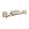 Extendable beech daybed and Stella armchairs by Wilhelm Knoll for Knoll Antimott, 1950s, set of 3