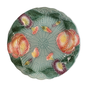 Plat faience slurry Geneviève Lethu - vintage 80s