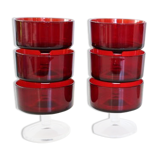 Set of 6 ruby red luminarc rider glasses