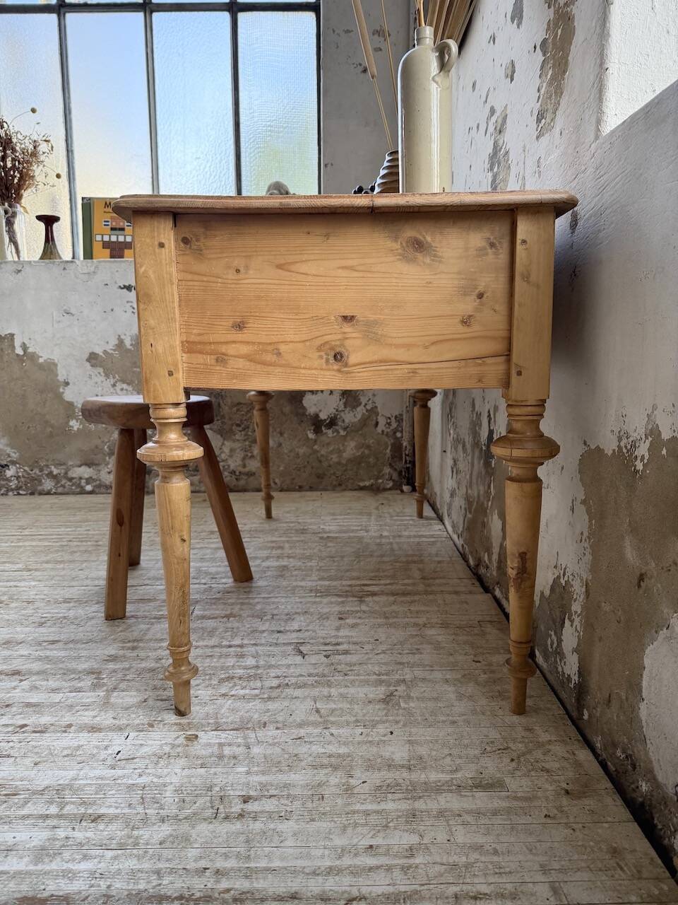 Blonde walnut desk and pine top 1900