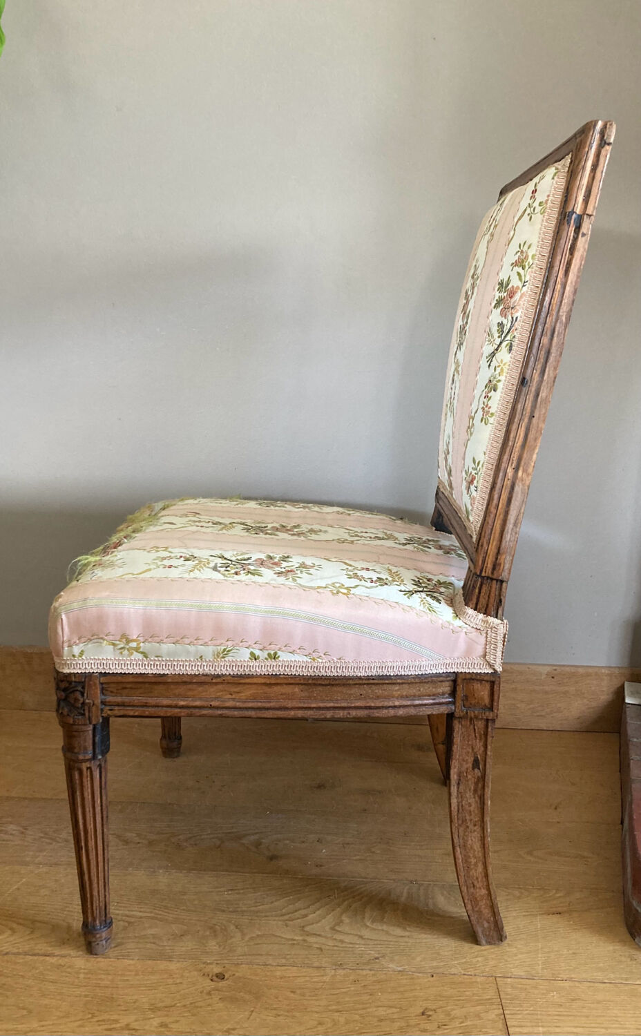 Low chair Louis XVI cherry pegged early nineteenth era