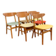Scandinavian chairs 1960s/70s in solid beech and teak