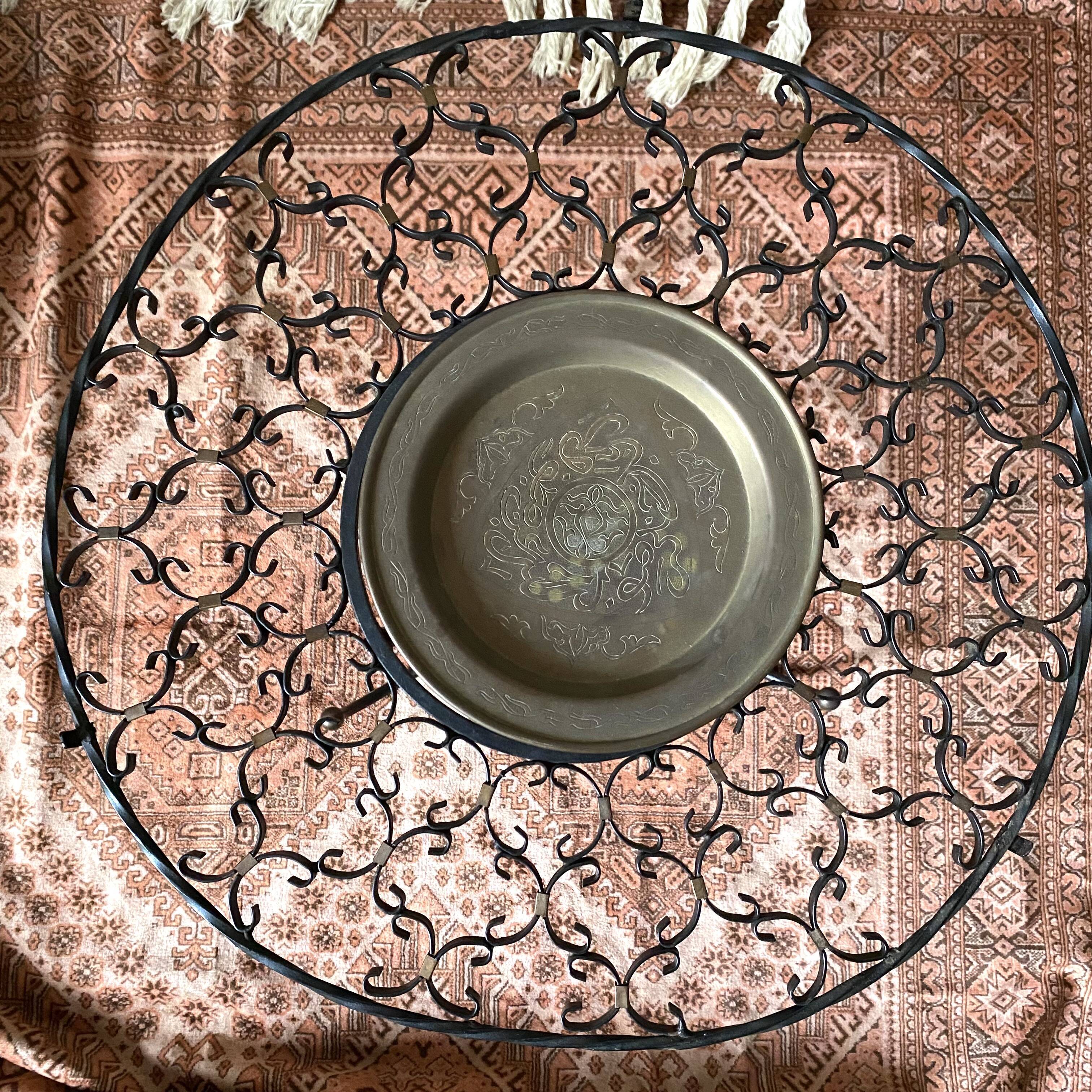 Wrought iron plant holder table from the 1950s