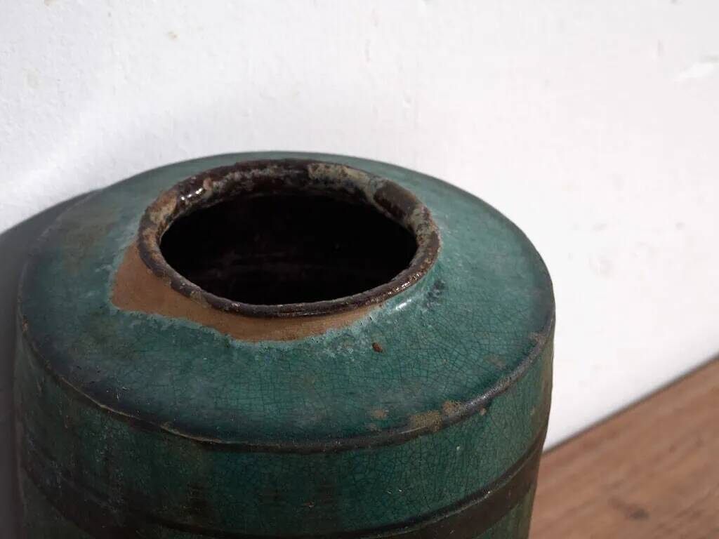 Large antique turquoise green vase (circa 1820) #37