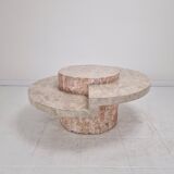 Round Mactan or Fossil Stone Coffee Table by Magnussen Ponte, 1980s