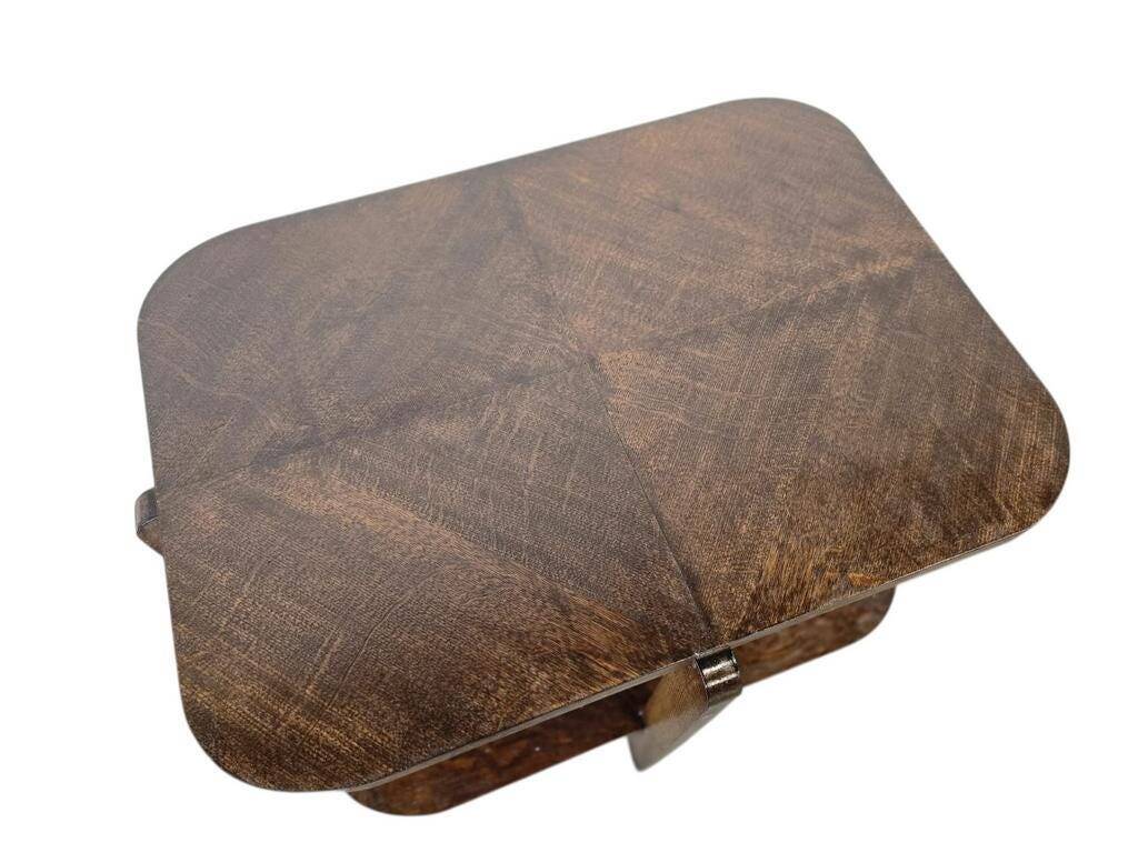 Table d'appoint art déco vintage en bois
