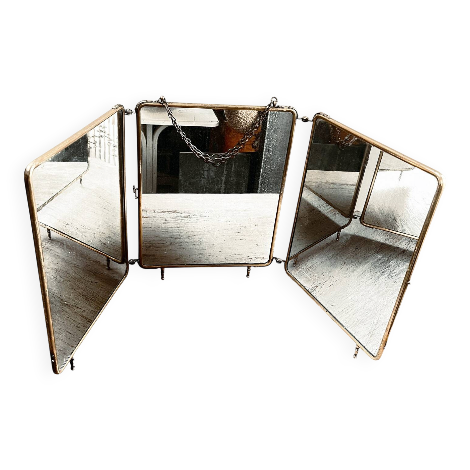 Very large triptych mirror from the early 20th century.