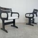 Vintage black wooden dining chairs, 1970s
